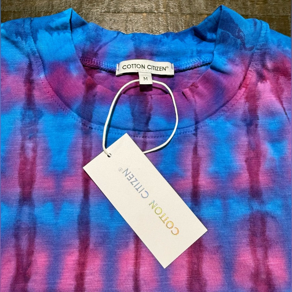 NWT Cotton Citizen Tokyo Crop Tee in Hibiscus Tie Dye Sz Medium - Picture 5 of 8